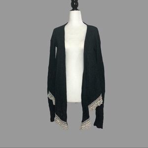 🤍 S 🤍 Cardigan Lace Trimmed Floral Lace Light Sweater Layer​